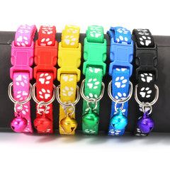 12PCS/Lot Mulit-color Dog Collars Pet Cat Nylon Collar Bell Necklace Buckle