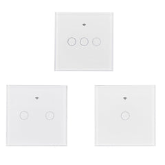 EU/UK 1/2/3 Gang eWelink WIFI Smart Wall Light Switch Touch Panel APP Remote Control Switch Single Live Wire No Neutral Line Switch
