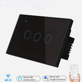 US WiFi Smart Lights Wall Touch Switch APP Voice Remote Control Wireless Lamp Smart Home Switch 3Gang 1/2 Way