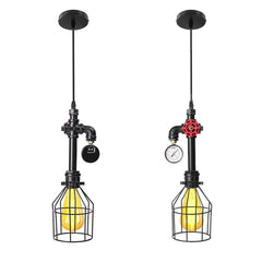 Industrial Vintage Iron Cage Ceiling Light Hang Wire Chandelier Pendant Lamp AC85-220V