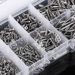 800Pcs M2 Stainless Steel Phillips Cross Flat Head Screws Self Tapping Screw Assortment Kit
