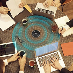 USB Conference Microphone,Omnidirectional PC Computer Condenser Mic with Mute Button for Meeting/Class Plug & Play
