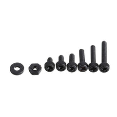 500Pcs M2 Nylon Screw Bolt Black Round Cross Screw Hex Nut Spacer Nylon PCB Assortment