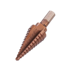6Pcs HSS Bronze Coated Step Drill Bit With Center Punch Set Hole Cutter Drilling Tool