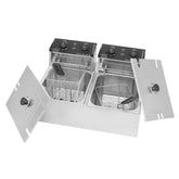 220V 6L/12L Timer Electric Fryer Deep Fryer With Lids & Baskets