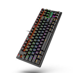 87 Keys Mechanical Keyboard Wired Rainbow Backlight Blue Switch Gaming Keyboard for Laptop Computer PC Gamer