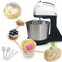 7 Speed Electric Egg Beater Dough Cakes Bread Egg Stand Mixer + Hand Blender + Bowl Food Mixer Kitchen Accessories Egg Tools