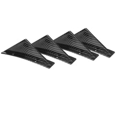 4PCS Car Universal Carbon Fiber Look Rear Bumper Lip Diffuser Shark Fins Trim Spoiler
