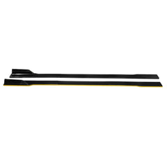 2.2M / 86.6 Inch Universal Black Side Skirt Extension Rocker Panel Splitter Yellow line