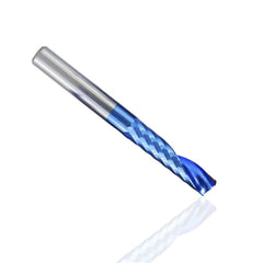 4mm Shank 1 Flute Spiral End Mill Carbide End Mill Blue Nano Coating CNC Router Bit Single Flute End Mill Milling Cutter