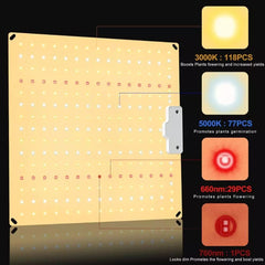 PRO IR+UV Quiet Fanless Full Spectrum LED Grow Light High PPFD for 2x3FT Tent for Seedling Veg and Blooming
