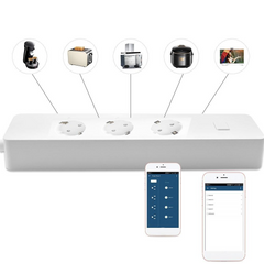 Smart WIFI Power Strip EU Standard with 3 Plug and 2 USB Port Compatible Amazon Alexa Google