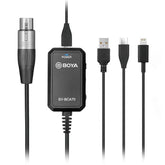 Audio Adapter Mic to Type-c USB-A for Lightning XLR Microphones to PC Mobile Devices for iOS Andorid Smartphones