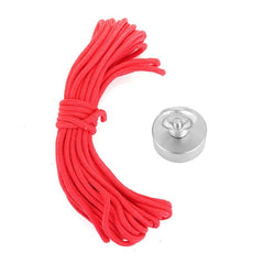 15kg 50mm Recovery Magnet 50mmx20mm Neodymium Magnet 304 Steel Ring with 10 Meters Rope
