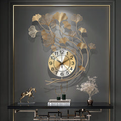 Leaf Clock Wall Clock Living Room Home Fashion Personality Creative Wall Clock Modern Minimalist Decoration