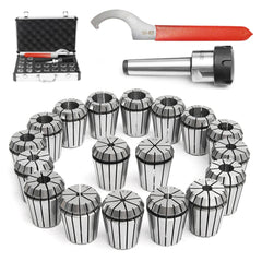 18pcs 3-20mm Collects Set Collet Chuck Set 1/2 Inch Thread with Chuck And Spanner