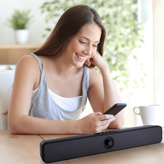 Mini Sound Bar Wireless Bluetooth 5.0 Computer Speaker Subwoofer Stereo 8W x2 Soundbar Powerful and Clear Loudspeaker Speakers