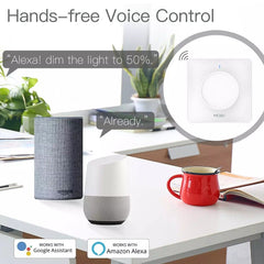 WiFi Smart Rotary Light Dimmer Switch Brightness Memory Smart Life/Tuya APP Remote Control Works with Alexa Google