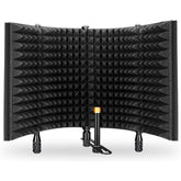 Foldable Panels Microphone Soundproof Cover Mic Isolation Shield Noise Reduction Windproof Screen Filter for Live Recording Studio