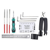 10Pcs Guitar Care Tool Set Repair Wrench Files Ruler Maintenance Tech Kit with Bag