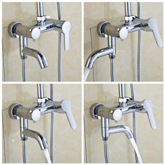 Modern Chrome Bathroom Filler Shower Bath Sink Hand Held Wall Mounted Mixer Tap Faucet