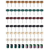 70Pcs 3mm Shank Wool Felt Grinding Sanding Head Abrasive Buffing Wheel Cotton Thread Polishing Brush