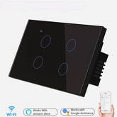 US WiFi 4Gang 1/2 Way Smart Lights Wall Touch Switch APP Voice Remote Control Wireless Lamp Smart Home Switch