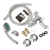 Chrome Wall Mounted Bathroom Bathtub Shower Faucet Set Mixer With Hand Sprayer
