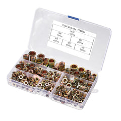 175Pcs Mixed Zinc Plated Threaded Rivnuts Blindnuts Nutserts M3-M10 Insert Rivet Nut Assortment Kit