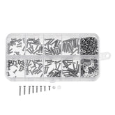 480Pcs M2 Hex Socket Button&Flat Head Screw 304 Stainless Steel Bolt Nut Assortment