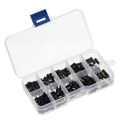 M2 Nylon Screw Black Hex Screw Nut Nylon PCB Standoff Assortment Kit 300Pcs