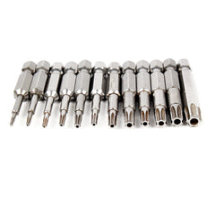 12pcs S2 Alloy Steel T5-T40 50mm Magnetic Torx Screwdriver Bits 1/4 Inch Hex Shank