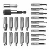 22pcs Damaged Screw Extractor Set with Locking Socket Adapter for Broken Screw HSS Broken Bolt Extractor Screw Remover Kits