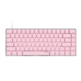 82 Keys Mechanical Keyboard Type-C Wired Mechanical Switch LED White Backlight Pink Gaming Keyboard