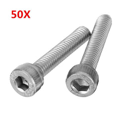 M3SH5 50Pcs M3 Stainless Steel Hex Socket Cap Head Screws Bolts 4-20mm Optional Length