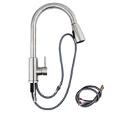 Electroplating Process Kitchen Sink Pull Out Faucet Hot and Cold Water Tap With 2 Stainless Steel Hose