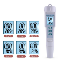 4 in 1 PH/EC/TDS/Temp Meter Water Quality Test High Accuracy Measure Tool for Drinking Water Aquarium