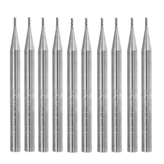 10pcs 1mm HRC58 3 Flutes End Mill Cutter Tungsten Carbide CNC Milling Cutter Tool for Aluminum
