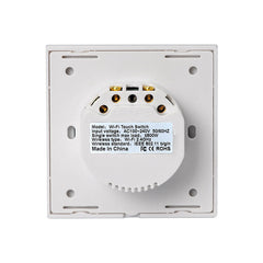 Smart Touch Switch 86 Type Smart EU Standard 1Gang Switch Work with Alexa Google Home WF-WS01 AC100-240V
