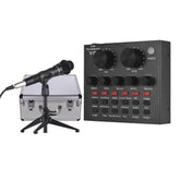 USB Sound Card Microphone with Tripod Audio Cable Earphone for Broadcast Live Streaming Tik Tok YY Karaoke Singing