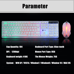 Wired Gaming Keyboard & Mouse Set RGB Backlight 1200DPI Gaming Mouse 104 Keys Mechanical Feeling Keyboard Combo