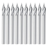 10Pcs 3.175mm Shank Engraving Bit End Milling Cutter 30 Degrees Tip 0.2mm Carbide 3D Milling Bit Carving
