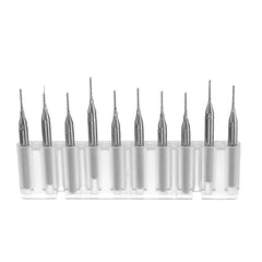 10pcs 0.8mm Tungsten Steel Milling Cutter Bits 3.175mm Shank End Mills
