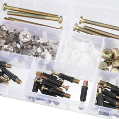 125Pcs High Precision Hex Socket Head Cap Screw Bolts and Barrel Nuts Furniture Connecting Screws Accessories Assortment Kit