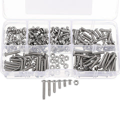 M3SH3 M3 Stainless Steel Hex Socket Button Head Cap Screws Bolts Nuts Assortment 230pcs