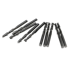 10pcs 1/8 Inch Double Flute Spiral 17mm End Mill Set CNC Carbide Flat Nose