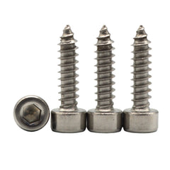 50Pcs M2 304 Stainless Steel Hex Socket Cylinder Cap Head Self Tapping Screw Wood Screws Speaker Screws Optional Length