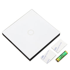 White 1 2 3 Channel 86 Wall Touch Remote Control Switch Wireless RF Transmitter Tempered Glass Pane l433MHz