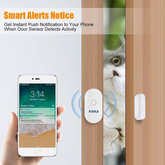Smart WiFi Door Sensor Alarm Window Open /Closed Detector Magnetic Switch APP Control Works with Alexa Google Home