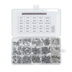 480Pcs Stainless Steel Phillips Pan Head Screws Nuts Assortment Kit M2 M2.5 M3